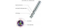  KIT 3/16, 1/4, 5/16, 3/8, 1/2 E143-2 End Mill Haute performance pour Aluminium